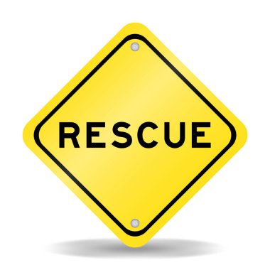 Beyaz arka planda kelime kurtarma ile sarı renk taşıma işareti