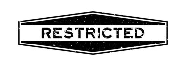 Grunge siyah kelime sınırlandırılmış altıgen lastik mühür beyaz arka planda