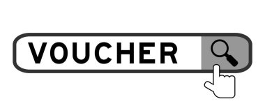 Beyaz arkaplanda büyüteç simgesi olan kelime makbuzunda arama flaması