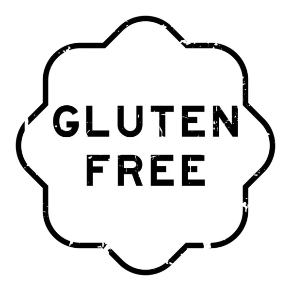 Grunge Black Gluten Free Word Rubber Seal Stamp White Background — Stock Vector