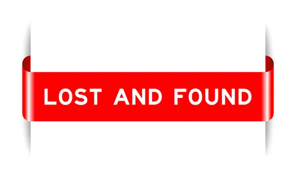 Червоний Колір Вставлений Банер Етикетки Словом Втрачений Знайдений Білому Тлі — стоковий вектор