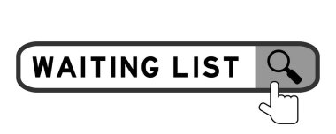 Beyaz arkaplanda büyüteç simgesi olan sözcük bekleme listesinde arama flaması