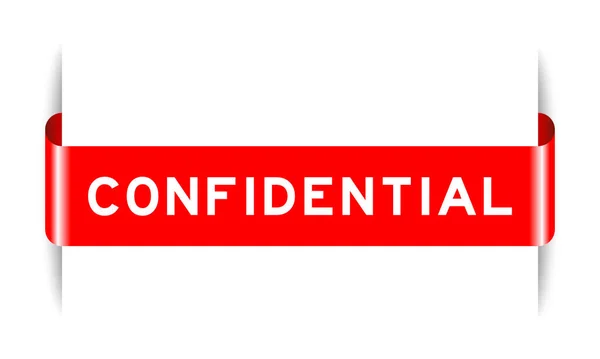 Red Color Inserted Label Banner Word Confidential White Background — Vector de stock