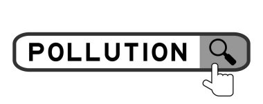 Beyaz arkaplanda büyüteç simgesi ile kelime kirliliği ile arama paneli