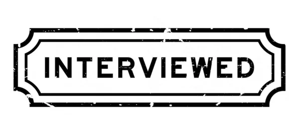 Grunge Black Interviewed Word Rubber Seal Stamp White Background — Vector de stock