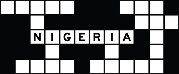 Alphabet Lettre Dans Mot Nigeria Sur Fond Puzzle Mots Croisés — Image vectorielle