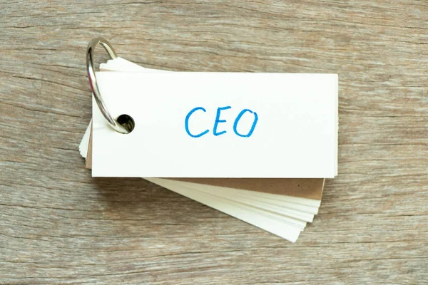 Flash Card Handwriting Word Ceo Abbreviation Chief Executive Officer Wood — Fotografia de Stock