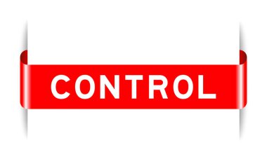 Red color inserted label banner with word control on white background