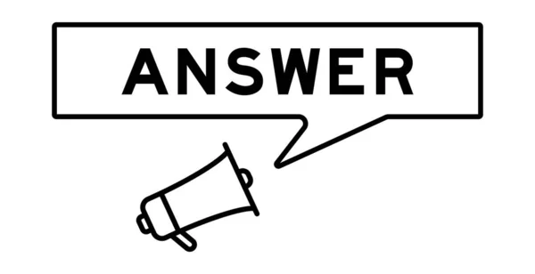 Megaphone Icon Speech Bubble Word Answer White Background — 스톡 벡터