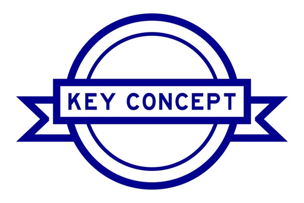 Vintage Blue Color Label Banner Word Key Concept White Background — Stok Vektör