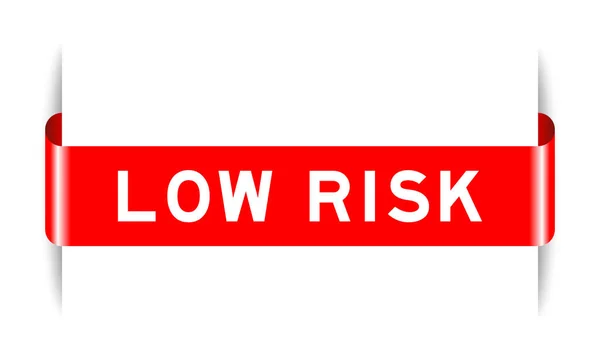 Rode Kleur Ingevoegd Label Banner Met Woord Laag Risico Witte — Stockvector