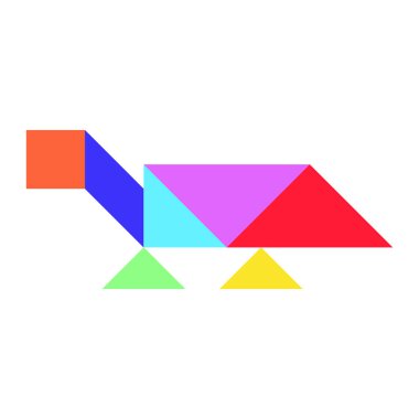 Beyaz arka planda kaplumbağa veya kaplumbağalar şeklinde renk Tangram bulmaca (vektör)