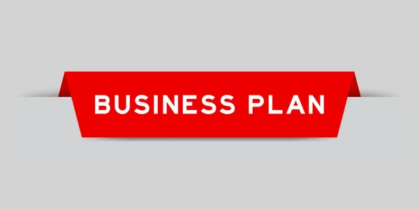 Red Color Inserted Label Word Business Plan Gray Background — Stockvektor