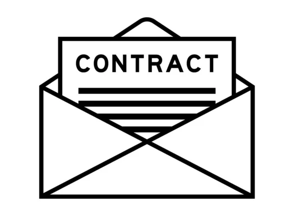 Envelop Letter Teken Met Woord Contract Als Kop — Stockvector