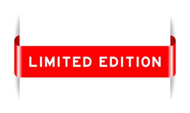 Red color inserted label banner with word limited edition on white background