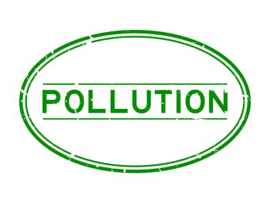 Grunge yeşil kirlilik sözcüğü oval lastik mühür beyaz arka planda