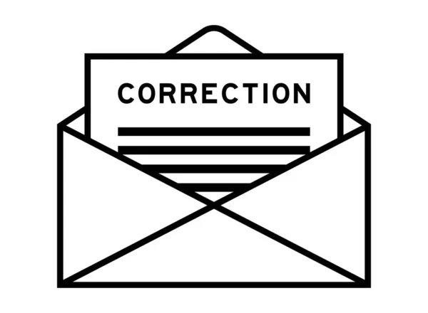 Envelop Letterteken Met Woordcorrectie Als Kop — Stockvector