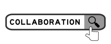 Beyaz arkaplanda büyüteç simgesini devretme ile kelime işbirliğinde arama paneli