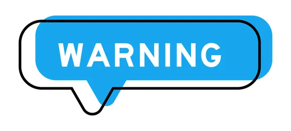 Sprechbanner Und Blauer Farbton Mit Wort Warnung Auf Weißem Hintergrund — Stockvektor