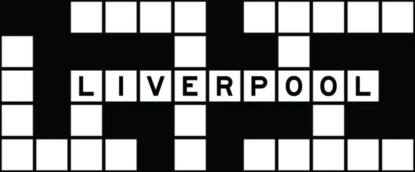 Alphabet Buchstabe Wort Leberpool Auf Kreuzworträtsel Hintergrund — Stockvektor