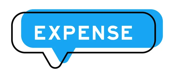 Speech Banner Blue Shade Word Expense White Background — ストックベクタ