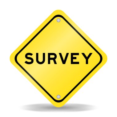 Beyaz arkaplanda kelime anketi içeren sarı renk taşıma işareti