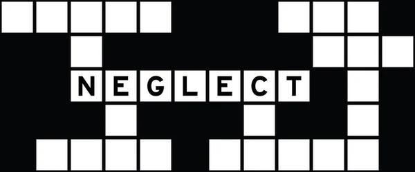 Alphabet Letter Word Neglect Crossword Puzzle Background — Vettoriale Stock