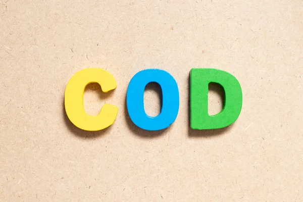 Color Alphabet Letter Word Cod Abbreviation Cash Delivery Cash Demand — Foto Stock
