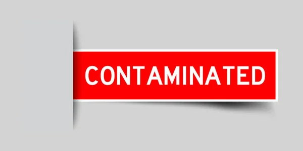 Inserted Red Color Label Sticker Word Contaminated Gray Background — Stockový vektor