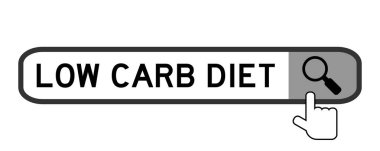 Beyaz arkaplanda büyüteç simgesi ile ketogenik diyette arama paneli