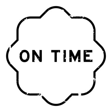 Grunge siyah zamanında beyaz zeminde lastik mühür damgası