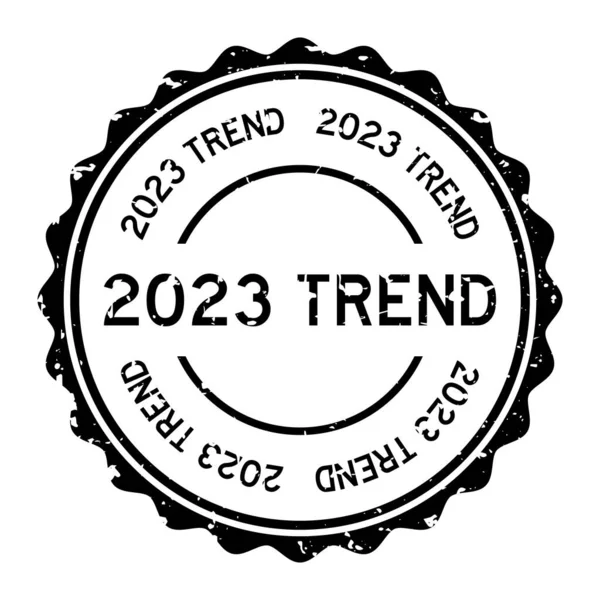 Grunge Black 2023 Trend Word Rubber Seal Stamp White Background — Διανυσματικό Αρχείο