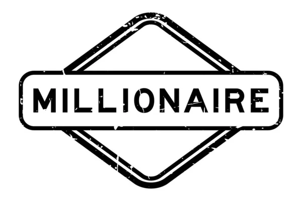 Grunge Black Millionaire Word Rubber Seal Stamp White Background — Διανυσματικό Αρχείο