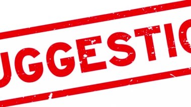 Grunge kırmızı öneri kelime kare kauçuk mühür beyaz arkaplan üzerine yakınlaştır