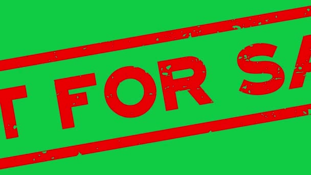 緑の背景から単語正方形のゴムシールスタンプズーンアウト販売のためではないグランジ赤 — ストック動画