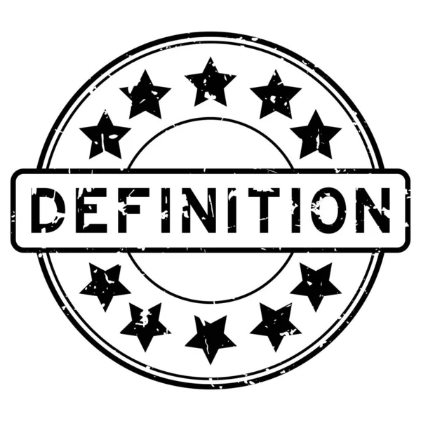 Grunge Black Definition Word Star Icon Rubber Seal Stamp White — Wektor stockowy