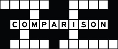 Bulmaca arka planında kelime karşılaştırması ile alfabe harfi