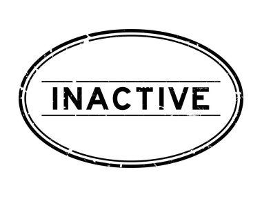 Grunge siyah etkin olmayan kelime oval lastik mühür damgası beyaz arka plan üzerinde