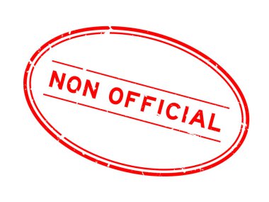 Beyaz arka planda Grunge kırmızısı resmi olmayan oval lastik mühür damgası