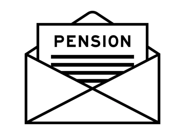 Enveloppe Lettre Signe Avec Mot Pension Comme Titre — Image vectorielle