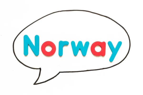 손으로 Norway Alphabet Letter Bubble Speech White Board Background — 스톡 사진