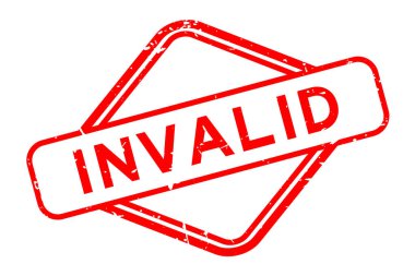 Grunge kırmızı sözcüğü geçersiz beyaz arkaplanda kauçuk mühür