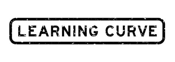 Grunge Black Learning Curve Word Square Rubber Seal Stamp Auf — Stockvektor