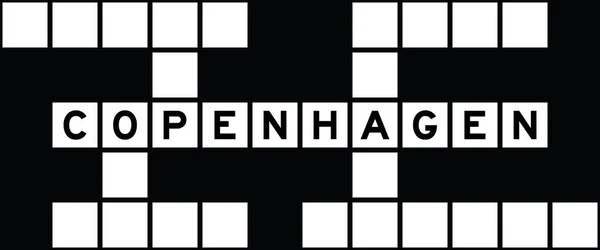 アルファベット文字で単語コペンハーゲン上のクロスワードパズルの背景 — ストックベクタ