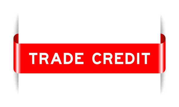Beyaz Arkaplanda Kelime Ticareti Kredisiyle Birlikte Kırmızı Etiket Etiketi Eklendi — Stok Vektör