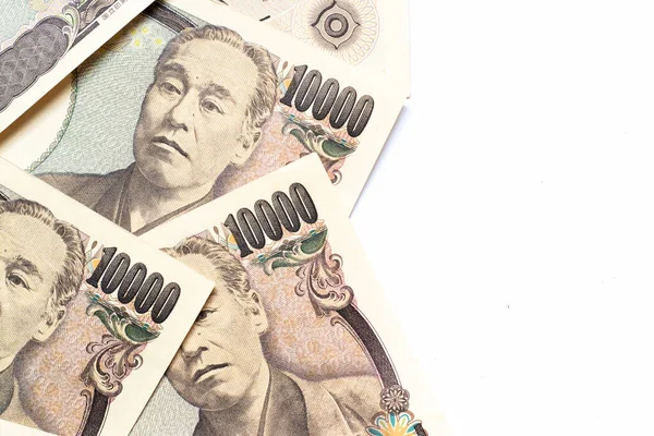 Grupo Billetes Japoneses 10000 Yenes Fondo Con Espacio Para Copias —  Fotos de Stock