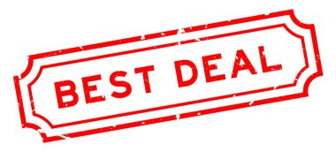 Grunge kırmızı en iyi anlaşma kelime beyaz arka planda lastik mühür