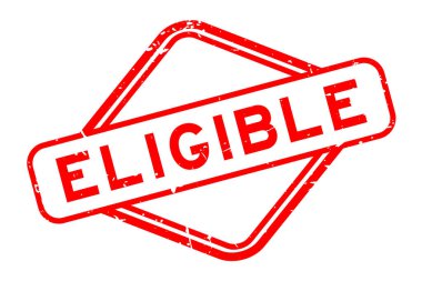 Grunge kırmızı kelime uygun beyaz arka planda kauçuk mühür damgası