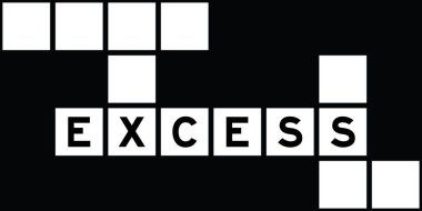 Çapraz bulmaca arka planında kelime fazlalığı ile alfabe harfi