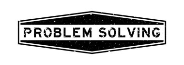 Grunge siyahi sorunu beyaz arka planda altıgen lastik mühür çözme